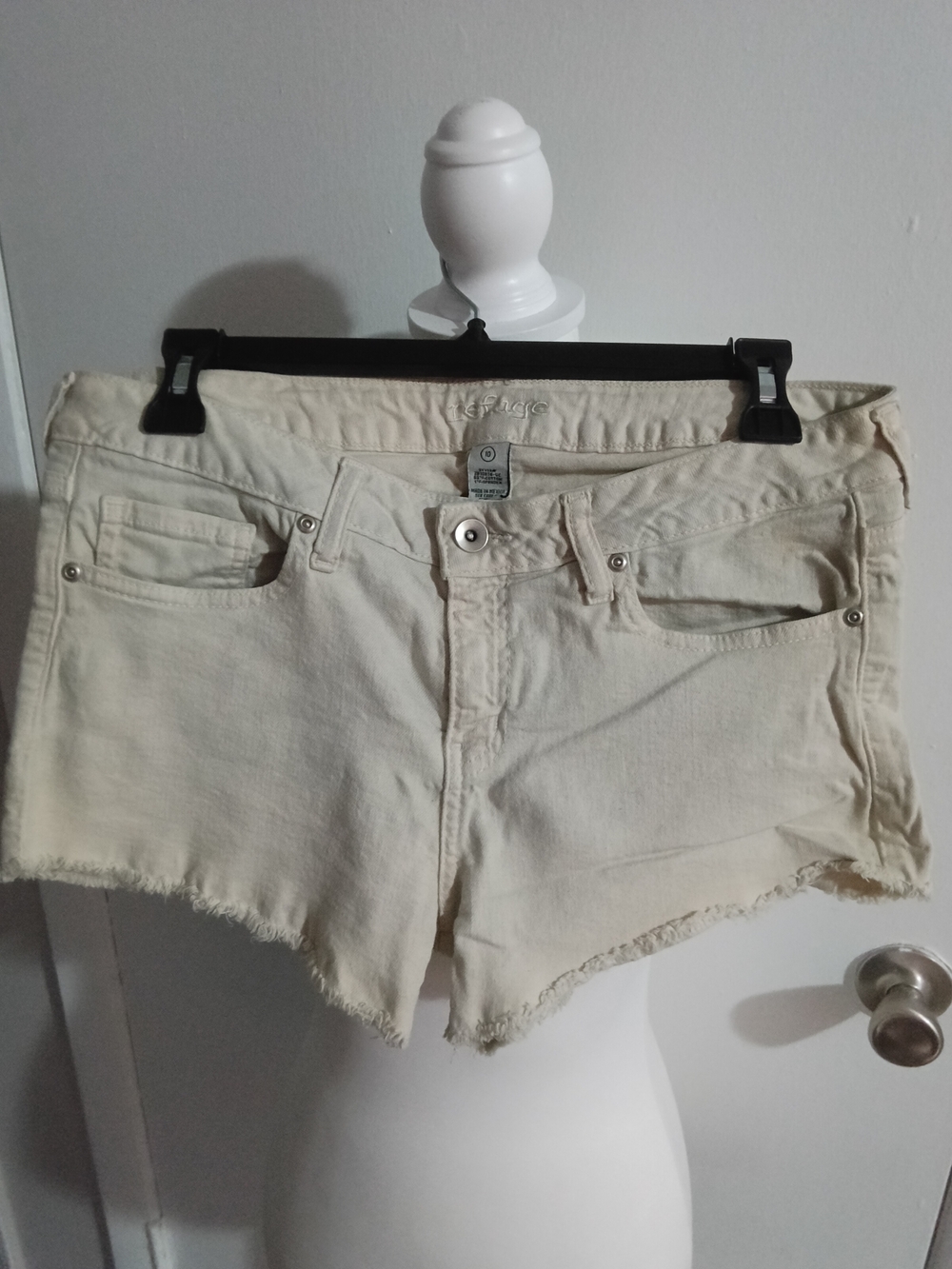 refuge Cream Denim Cutoff Shorts